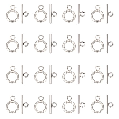 UNICRAFTALE 20 Sätze 304 Edelstahl Bar Und Ring Toggle Verschlüsse Schmuckkomponenten Endverschlüsse Toggle Verschlüsse Anschlüsse Für Armband Halskette Schmuckherstellung