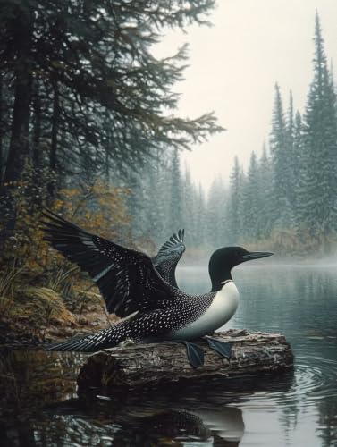 Diamond Painting Oiseau 5D avec kits broderie diamant complet pour adulte rivière 40x50cm