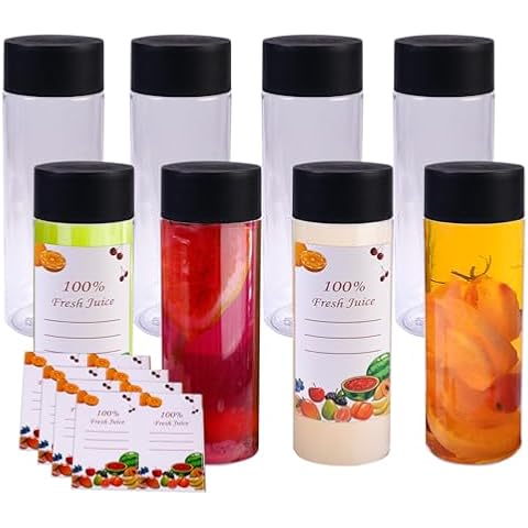 8 Pcs Plastic Juice Bottles Cover