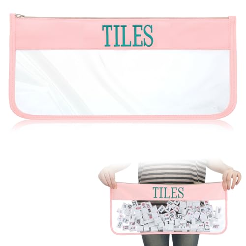 Sunnymove 1 PCS American Mahjong Bag - Empty Mahjong Tiles Bag Only with Zippered & Letters, Case Only(Pink,Tiles) by Sunnymove - Used condition - US$12.29