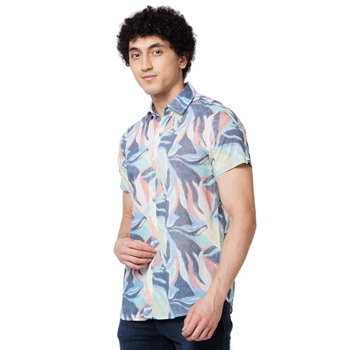 Image of Spykar Cotton Printed Half Sleeve Regular Fit Shirt for Men