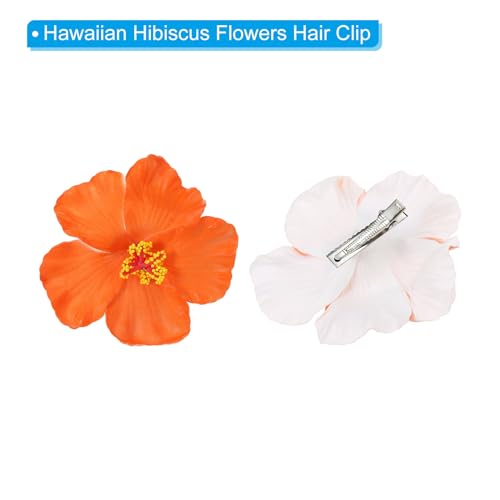 PATIKIL Hawaiian Hibiscus Flowers, 10 Pack, Orange, EVA Foam, Flower Hair Clip for Decoration and DIY Crafts - Image 3
