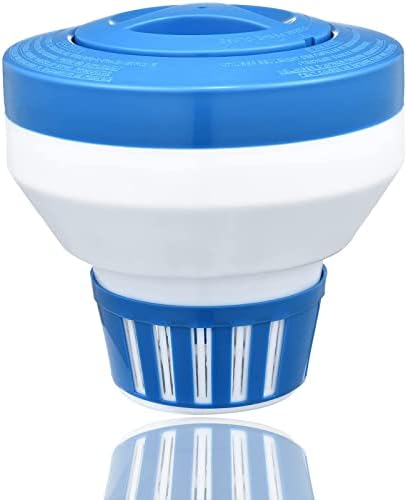 7.5" Chlorine/Bromine Floater, Large Floating Chlorine Dispenser for Chlorine Tablets 3 inch, Optimal Pool Chlorinator with Adjustable Release for Indoor & Outdoor Swimming Pool Hot Tub