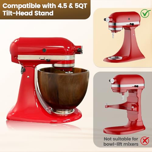 Tazón de mezcla de madera de nogal premium 5 QT miniatura 4