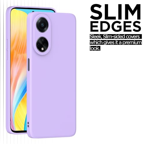 Image of Outlouders Back Cover for Oppo F23 5G | Camera Protection | Durable Soft Matte Silicone Bumper Case (Purple)