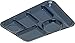 Carlisle FoodService Products Plastic Meal Tray Left-Handed Heavyweight Lunch Tray with 6-Compartments for Schools, Cafeterias, and Dining Halls, Melamine, 14 x 10 Inches, Café Blue