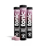 Tonic Health Daily Immunity Tablets - 4-in-1 Effervescent Multivitamins, Minerals & Phytonutrients - Vitamin D, Vitamin C and Zinc - Vegan, No Sugar- Max Strength Tablets, Raspberry & Lemon, 60 Count