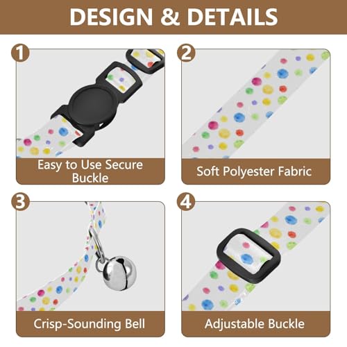 Collar para perro con dibujitos acuarelados y campana, pack de 2 miniatura 5