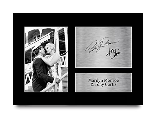 HWC Trading A4 Marilyn Monroe & Tony Curtis Some Like It Hot Los Regalos Imprimieron La Imagen Firmada del Autógrafo para Los Fans De La Memorabilia De La Película
