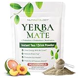 Yerba Mate Instant Tea Powder - 3-In-1 Super Drink - Clean Energy - Formulated With Nootropics To Boost Focus & Clarity - With Prebiotics & Probiotics To Boost Gut Health | Peach Pomelo - 30 Servings