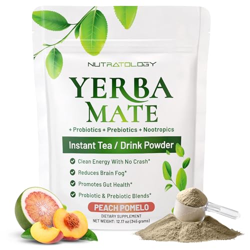 Yerba Mate Instant Tea Powder - 3-In-1 Super Drink - Clean Energy - Formulated With Nootropics To...