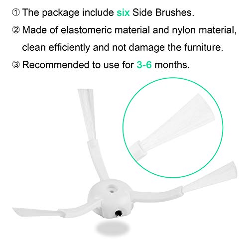 ABC life Zubehör für Xiaomi Saugroboter, 2 Zentralbürste& 6 Seitenbürste& 1 Reinigungshilfe& 4 HEPA Filters,Staubsauger-teile Ersatzteile für Xiaomi Mi Robot und Cleaner Roborock S50 S51 S6(19-Teilig) – Bild 5