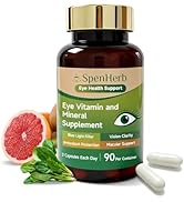 SpenHerb Eye Vitamin and Mineral Supplement Vision Support, 90 Capsules with Lutein and Zeaxanthi...