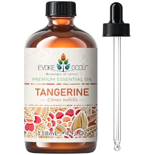 EVOKE OCCU Huile Essentielle Mandarine 118ml, Pure & Naturelle Huile Mandarine pour cheveux,Soins de Peau,Aromathérapie Diffuseur,Fragrance DIY et Massage - 4...