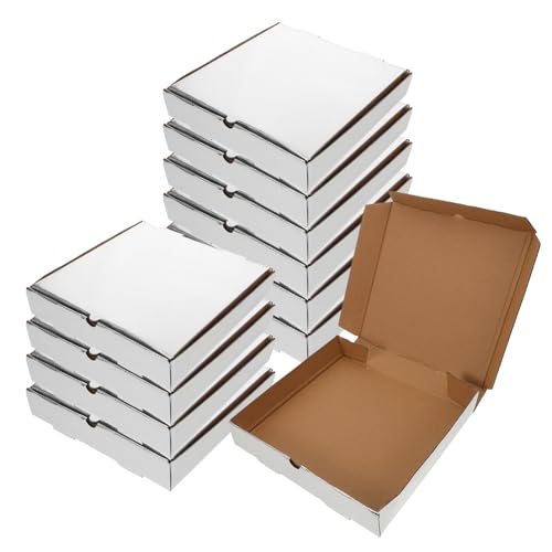 Unomor 10pcs Boxes Pizza Box Pizza Container Pizza Storage Boxes Corrugated Pizza Cases Party Favor Boxes Pizza Take Out Containers Pizza Storage Case Restaurant Supply Aluminum Foil