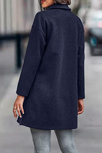 PRETTYGARDEN Women Plaid Shacket Jacket Trendy Fall Casual Button Wool Blend Tartan Trench Coat Winter Clothing with Pockets