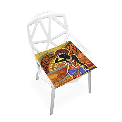 linomo - Cojín de espuma viscoelástica para silla (40 x 40 cm), diseño de mujer africana