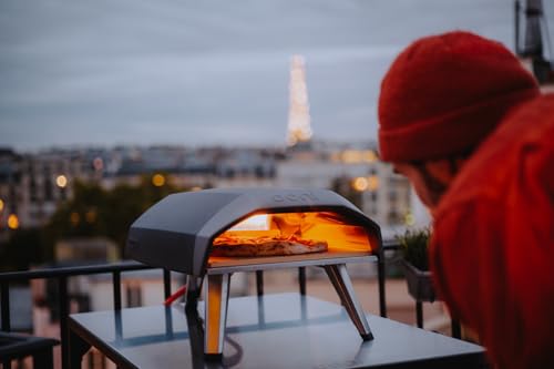 Ooni Koda 12 Gas Outdoor Pizzaofen Set – Inklusive 12 Zoll (30cm) Aluminium Pizzaschieber – Tragbarer Garten Pizzaofen für 30cm Pizzen – Steinofen-Backen im Freien – Silber/Schwarz