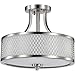 NUVO 60/4692 Three Light Semi Flush Mount, Pwt, Nckl, B/S, Slvr