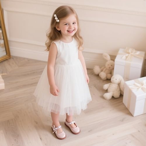 Image of GINFIVE Toddler Girls Dress Shoes Little Kids Flats School Mary Janes Shoes