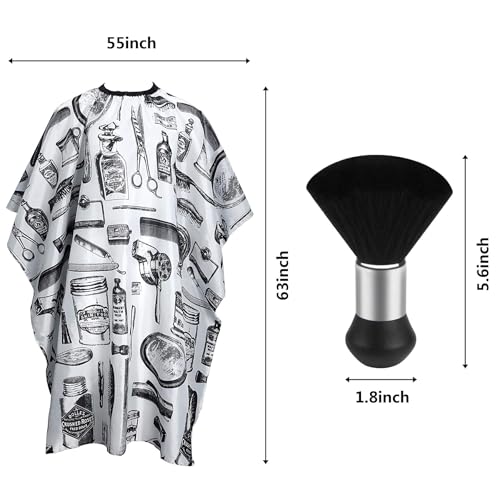 Image of FEBSNOW Barber Cape Professional Hair Cutting Cape with Neck Duster Brush