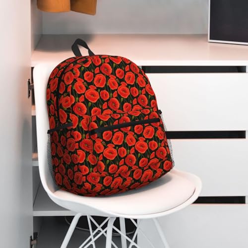 Sac à dos randonnée confortable imprimé coquelicots - 5