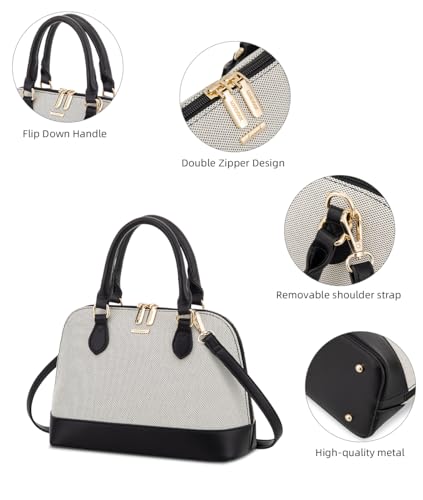 Image of LOVEVOOK Purse for Women Crossbody Bags Classic Double Zip Top Handle Dome Satchel Bag