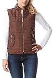 Glamsia Women's Quilted Lightly Padded Zip Up Vest with Stand Collar