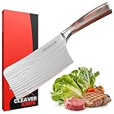 Matakumi Hacha de Cocina Cuchillo 18 cm Hoja – 7 Pulgadas Extra Afilado Cuchillo Carnicero Profesional Estilo Damasco – Cuchillo Chef Profesional Hecho de Acero Inoxidable