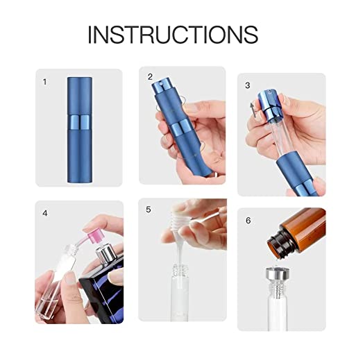 Image of Toureal Travel Perfume Atomiser Refillable - Mini Aftershave Spray Bottle - Small Glass Fragrance Atomizer for Women - Portable Empty Cologne Refill Pump Dispenser for Men Silver 3Pcs