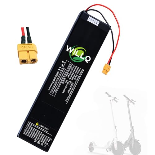 WILLQ Batería de Litio de Repuesto para Scooter eléctrico de 36 V, 10 Ah, 8,7 Ah, 7,8 Ah y 6 Ah, para Kit de Motor de Bicicleta Plegable de 100 W, 250 W y 360 W con Conector XT60.,36v10ah