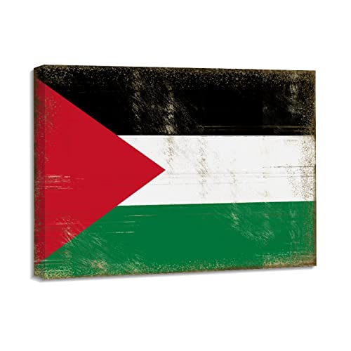 Impresión en lienzo de la bandera palestina de 40x50 cm para decoración del hogar