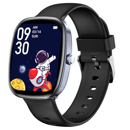 Orologio Smartwatch Bambini, Orologio Fitness Tracker Smart Watch con 100 Modalità Sport, 2 Giochi Puzzle, Cardiofrequenzimetro, Sveglia, Regalo Smartwatch per Bambino 6+ Anni Regalo (Grigio Scuro)
