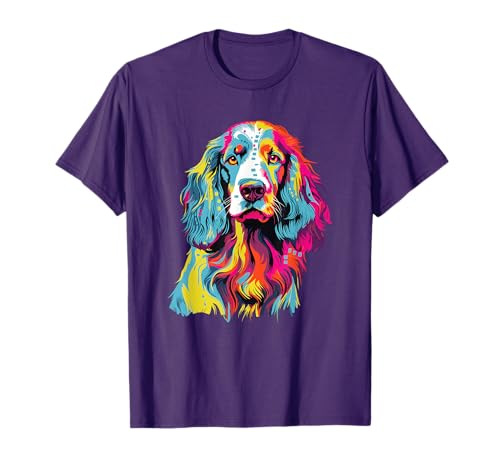 Watercolor Colorful English Setter Dog T-Shirt