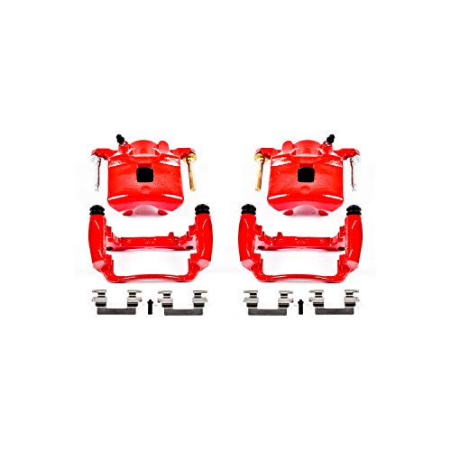 Image of PowerStop Front Red Powder Coated Brake Caliper Pair for Chevrolet Cobalt 2007 |Pontiac G5 2007-10 |Saturn Ion 2003-07 - High-Temp Brake Caliper Upgrade, S4880
