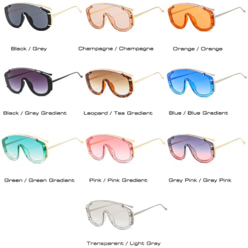 Lunettes de soleil design monobloc finitions rivets géométriques - 2