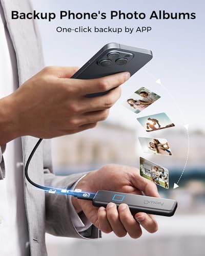 Image of NEWQ SSD 1TB Portable Fingerprint External Solid State Drive, Up to 300MB /s, Reliable Storage for Professionals, Gaming, Students, Easily Categorize and Backup Your Phone Albums to The SSD