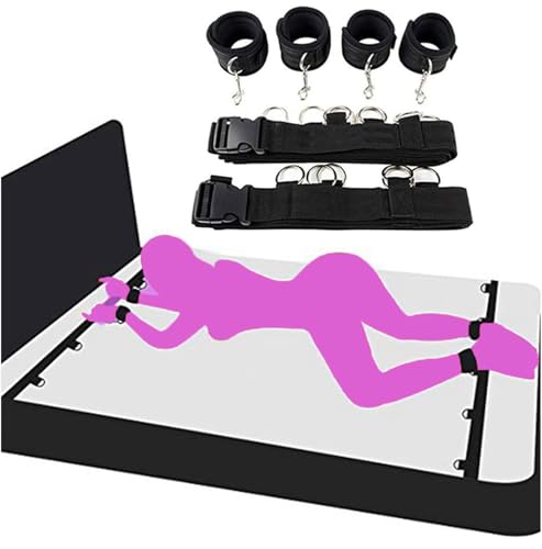Bed Restraints Belts for Wrists and Ankles Sex Tie up Set Women Spreader Bar Sex Handcuffs Hand Cuff Bracelets Set for Bedroom BDSM Sex Bed Bondage Restraints Kit Toys Sex Chains Adult Play Sweater