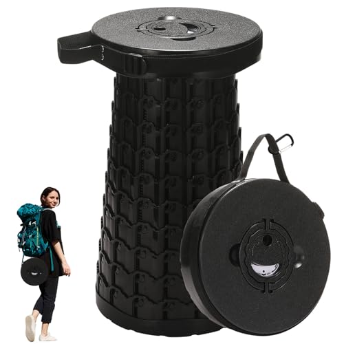 Spisces 18-inch Heavy Duty Collapsible Stool - 800 lbs Capacity, 2.6 lbs Lightweight Portable Folding Stool for Camping, Travel, Music Festivals and Other Outdoor Events