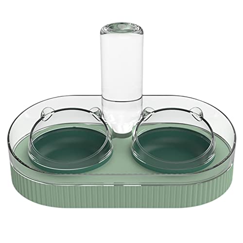 Dispensador automático de água para gatos - 2 em 1 Siphon Principle Cat Food Dispenser Water Dispens