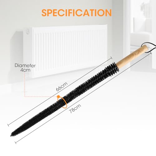 Aieve Radiator Cleaner Brush, Radiator Brushes for Cleaning, Long Flexible Radiator Duster with Wood Handle for Radiator (78CM) - Image 3