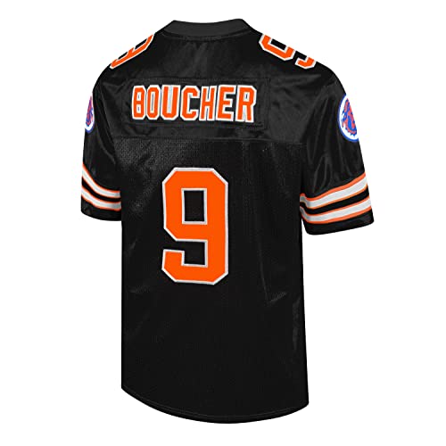 Atonmore Bobby Boucher #9 The Waterboy Adam Sandler Movie Mud Dogs Bourbon Bowl - Camiseta de fútbol Americano, Negro -, XL