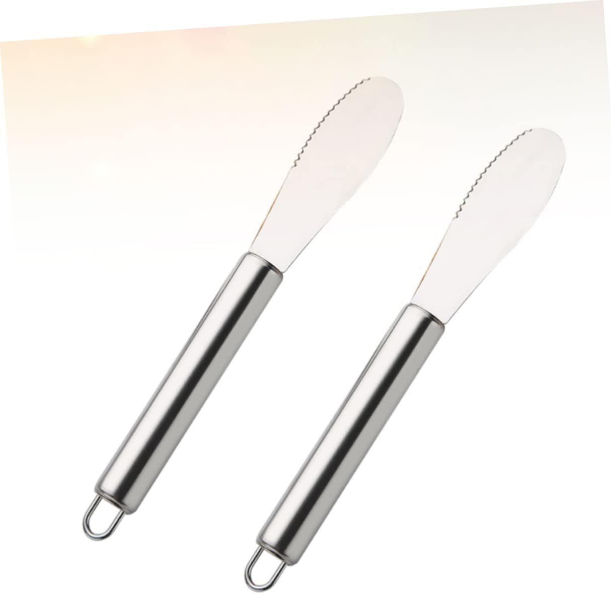 Ipetboom 2Pcs Stainless Steel Butter Spreader for Baking and Pastry Cream and Cheese Spatulas with Smooth Surface Easy to Clean Kitchen Gadget for Cake Butter and