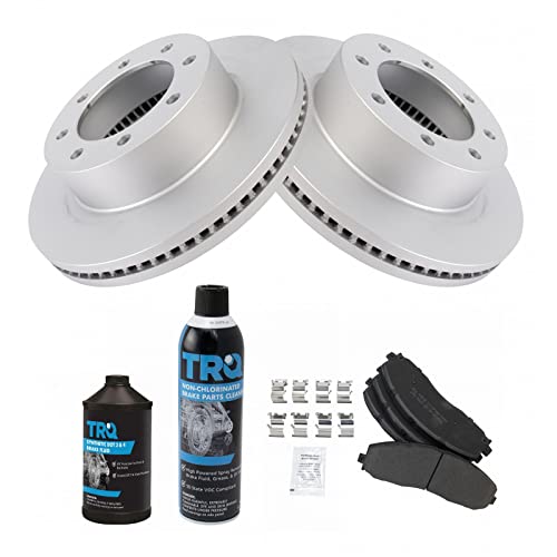 Image of TRQ Front Brake Pad & Rotor Kit with Chemical Kit Semi-Metallic Premium | For 2013-2021 Ford F-250 /F-350 Super Duty 2013-2016 F-450 Super Duty