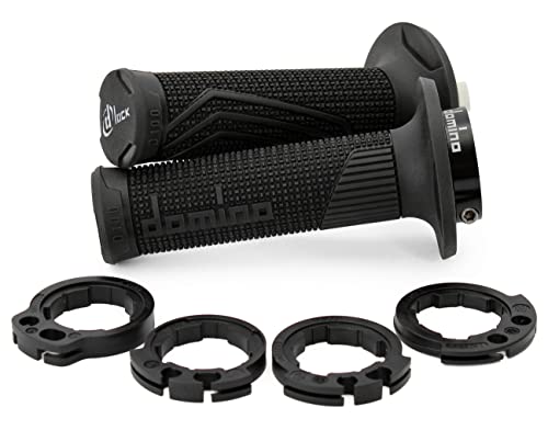 Domino Racing D100 Lock On Handlebar Grips for Motocross & Enduro (Black)
