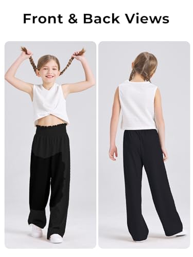 Image of Girls' Clothing Sets Sleeveless Bow Crop Top Wide Leg Linen Pants 2026 Summer Outfits Cute Kids Clothes