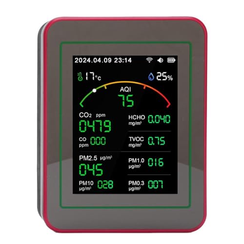 Dpofirs ��C�i���e�X�^�[�����x WIFI CO2 TVOC HCHO PM2.5 ���o��z�[���I�t�B�X�p 2.8 �C���`�f�B�X�v���C�t�� (���Ɛ�)