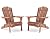 Outdoor Wooden Folding Adirondack Chair Set of 2 with Pre-Assembled BackRest, Wood Patio Chair for Garden Backyard Porch Pool Deck Firepit