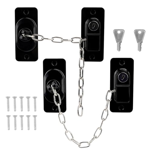 2x Schrankschloss ohne Bohren mit Schlüssel, verstellbare Kühlschrankschloss, Haustiersicherheit, Fensterschlösser, Kühlschranksicherung, Türsicherung, Schutz vor Kindern und Haustieren