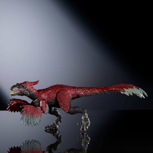Image of Mattel Jurassic World Hammond Collection Dinosaur Action Figure Toy, Pyroraptor Dino Toy with 14 Articulations, Glass Eyes & Wired Tail
